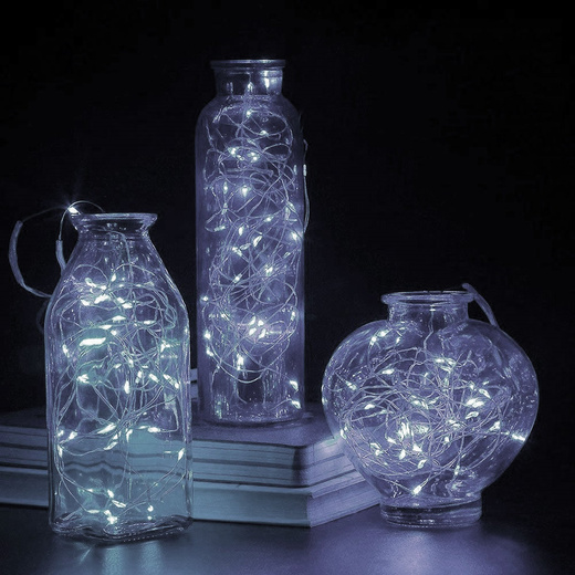 Lampki choinkowe 10 led na baterie druciki mikro biały zimny