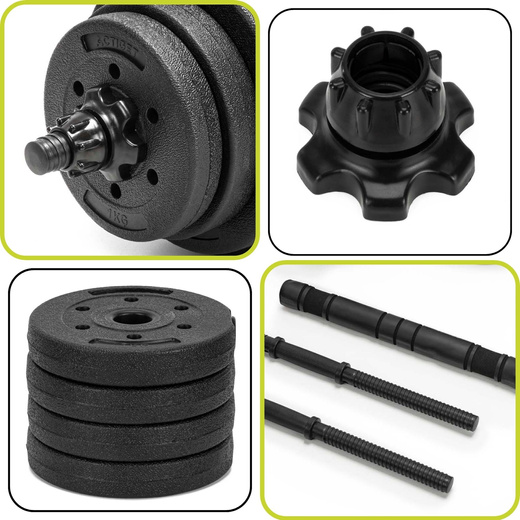 Hantle 2x20 kg do ćwiczeń regulowane 40 kg zestaw obciążeń gryf do treningu siłowego