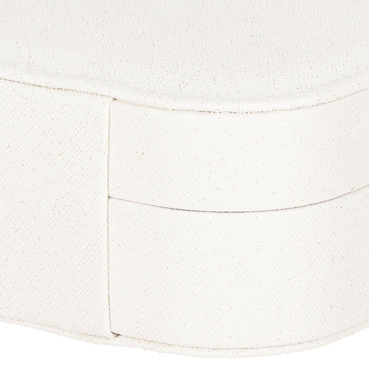 Szkatułka na biżuterię ekoskóra 16x11x5 cm kremowy z brokatem organizer z przegródkami