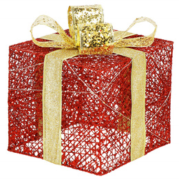 Dekoracja świąteczna LED prezenty oświetlenie zestaw 3 szt. biały ciepły