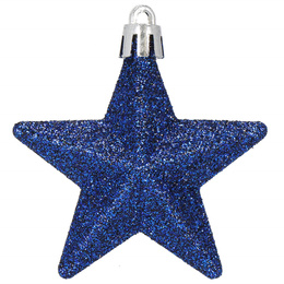 Bombki choinkowe 6 szt. gwiazdki ozdoby świąteczne zestaw granatowy