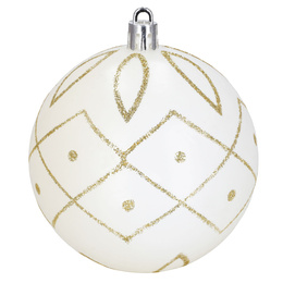 Bombki choinkowe 16 szt. ozdoby świąteczne zestaw 8cm biały, złoty