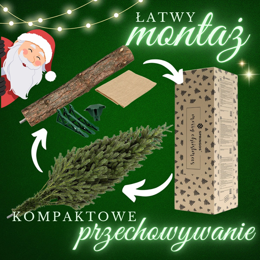 Choinka sztuczna na pniu 220 cm świerk PE