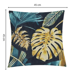 Poszewka dekoracyjna 45x45cm na poduszkę wzorzysta w liście
