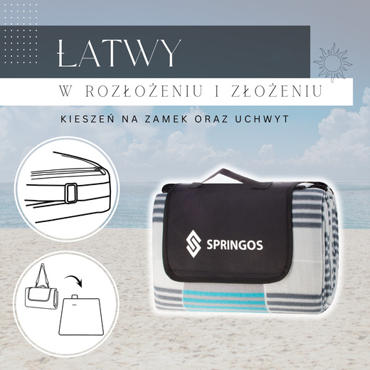 Koc piknikowy plażowy 200x200 springos mata biwak