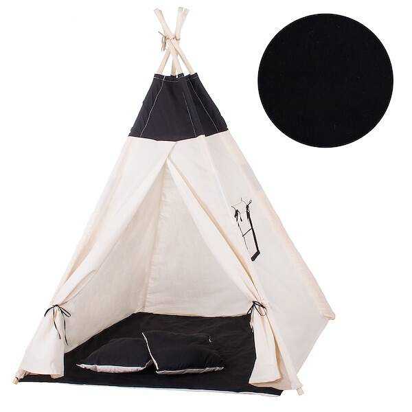 Namiot Tipi dla dzieci wigwam czarny XXL