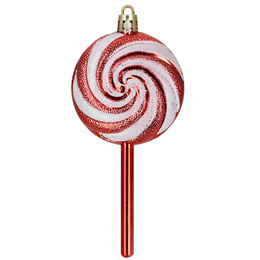 Bombki choinkowe 40 szt. ozdoby kule, lizaki, szyszki, laski cukrowe nietłukące, czerwone