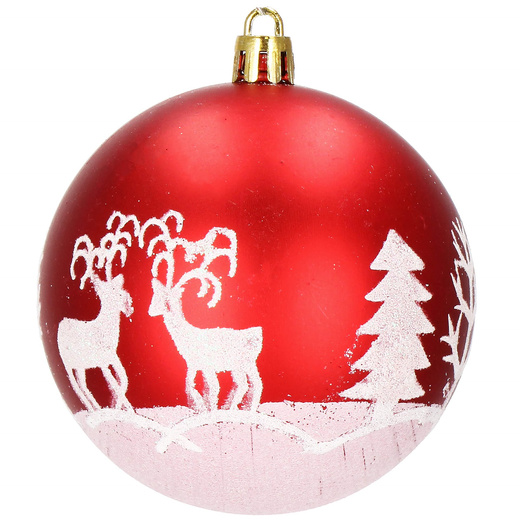 Bombki choinkowe 16 szt. czerwony 8 cm zestaw choinkowy