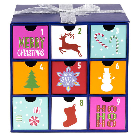 Pudełkowy kalendarz adwentowy z szufladkami 24 szt. do uzupełnienia, dekoracja świąteczna