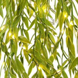 Girlanda led sztuczne liście ruskus dekoracja świetlna