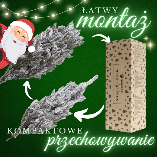 Choinka sztuczna 150 cm świerk ośnieżony drzewko bożonarodzeniowe