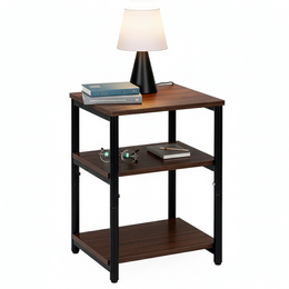 Szafka nocna, stolik z półkami do sypialni 35x31x59 cm nakastnik, ciemnobrązowy