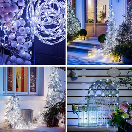 Lampki choinkowe na szpuli 1000 LED druciki biały zimny wewnętrzno-zewnętrzne