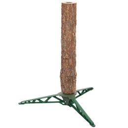 Choinka na pniu 140 cm sztuczna sosna diamentowa ośnieżona premium ze stojakiem i jutą