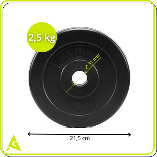 Obciążenie 2,5 kg 2 szt. talerze kompozytowe 31 mm krążki do sztangi hantli