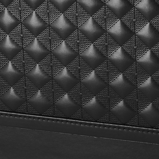Szkatułka na biżuterię ekoskóra 25 x 25 x 8,5 cm czarny organizer z przegródkami i lusterkiem