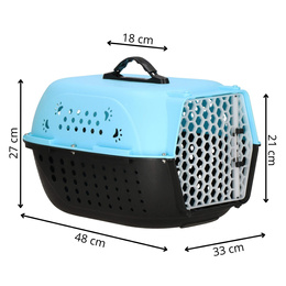 Transporter dla kota psa gryzoni do 7 kg 48x33x27 cm niebiesko-czarny