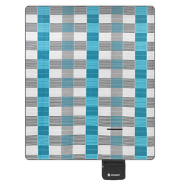 Koc plażowy piknikowy 300x200 cm mata niebieska krata