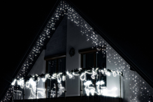 Kurtyna świetlna 14,5 m girlanda, lampki wewnętrzno-zewnętrzne 300 led sople zimny biały z flash