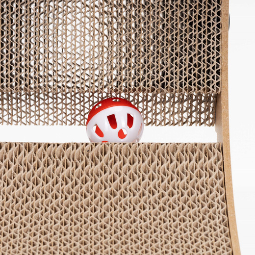 Drapak dla kota, karton do drapania z kocimiętką, legowisko z tektury, piłeczka z dzwoneczkiem