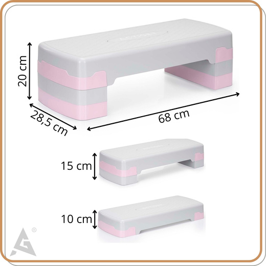 Step do ćwiczeń fitness 3-stopnie, schodek treningowy do aerobiku
