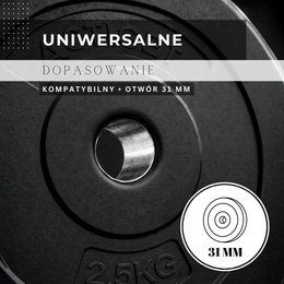 Obciążenie 5 kg talerz kompozytowy 31 mm krążek do sztangi hantli