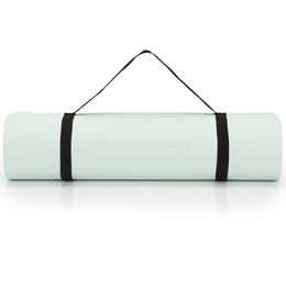 Mata do jogi, ćwiczeń fitness 183x61 cm antypoślizgowa, materac do stretchingu, miętowy