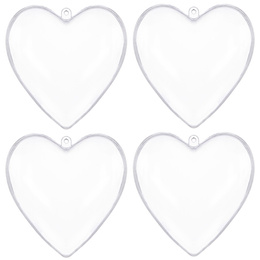 Bombki akrylowe 6cm serce plastikowe decoupage zestaw 4 szt.