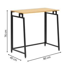 Biurko komputerowe, składane 80 cm stolik do pracy przy komputerze, drewniany, jasno brązowy