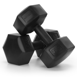 Ciężarki 2x5 kg hexagonalne do ćwiczeń fitness hantle zestaw 2 szt. czarne