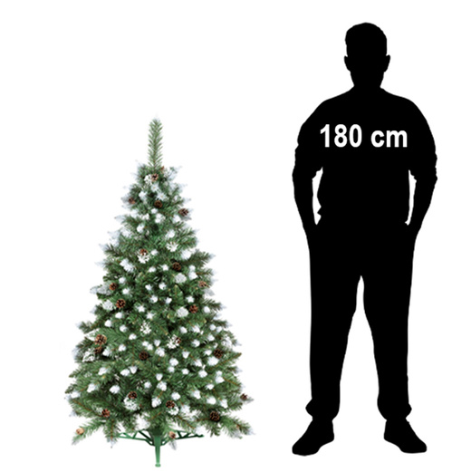 Choinka sztuczna 120 cm sosna diamentowa ośnieżona z szyszkami