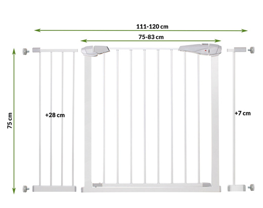 Bramka zabezpieczająca barierka rozporowa 76-120 cm biała