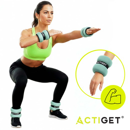 Obciążenia na ręce i nogi 2x1,5 kg do treningu fitness i cardio, miętowe