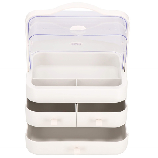 Organizer na kosmetyki 39,5x29,8x20,4cm mleczny pojemnik na biżuterię z przegródkami