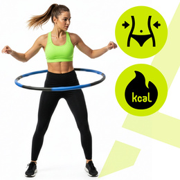 Hula hop treningowe 88 cm składane, piankowe NBR szaro-niebieskie