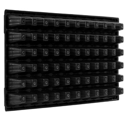 Wielodoniczka z tacką 54x28 cm minidoniczki do wysiewu 66szt. rozsadnik, czarny