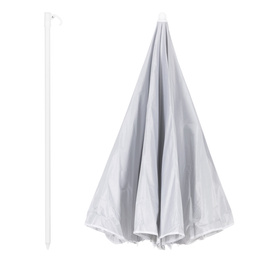 Parasol plażowy 160 cm ogrodowy, przeciwsłoneczny UPF50+ składany, łamany na balkon, taras, szary