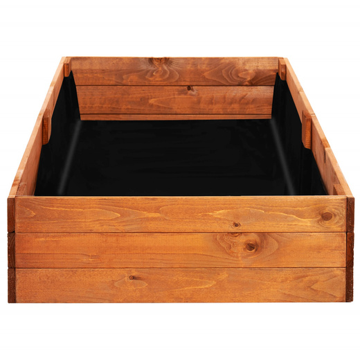 Skrzynia drewniana na warzywa 240x84x26,5 cm warzywniak z agrowłókniną, brązowy
