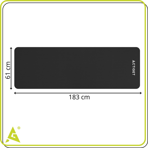 Mata do jogi, ćwiczeń fitness 183x61 cm antypoślizgowa, materac do stretchingu czarny