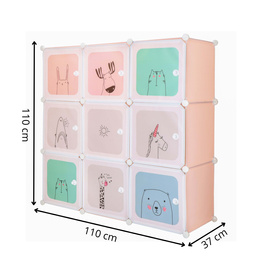 Szafka modułowa dla dzieci 110x110x37 cm organizer dziecięcy 9 półek