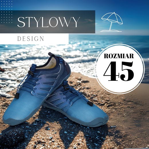 Buty do wody, męskie szybkoschnące buty na plaże rozm. 45 ciemnoniebieskie