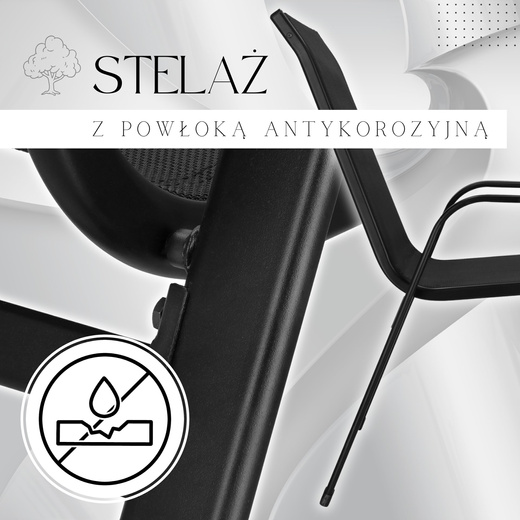 Meble ogrodowe metalowe zestaw dla 4 osób stół 120 cm i 4 krzesła na taras balkon czarne