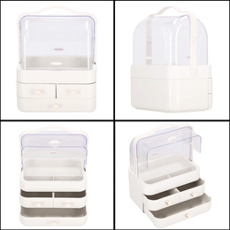 Organizer na kosmetyki 39,5x29,8x20,4cm mleczny pojemnik na biżuterię z przegródkami