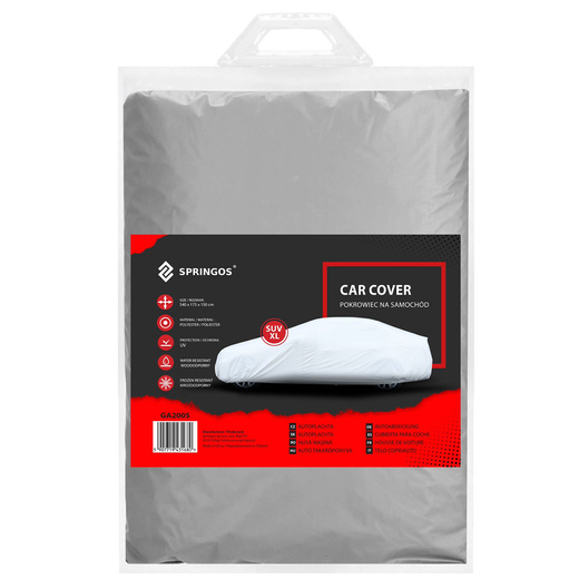 Pokrowiec na samochód 540x175x150cm wodoodporna plandeka na auto szara