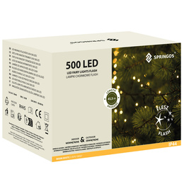 Lampki choinkowe 500 Led biały ciepły, flash biały zimny 41,5 m oświetlenie świąteczne IP44