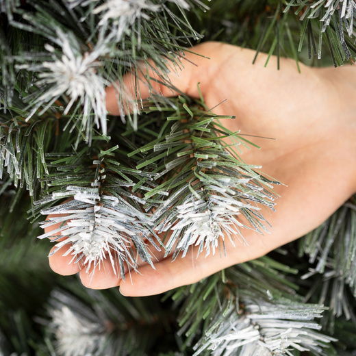 Choinka sztuczna na pniu 220 cm sosna diamentowa nowoczesna gęste drzewko świąteczne