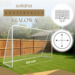 Bramka piłkarska stalowa 210x150 cm treningowa