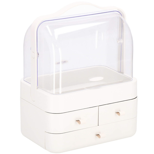 Organizer na kosmetyki 39,5x29,8x20,4cm mleczny pojemnik na biżuterię z przegródkami