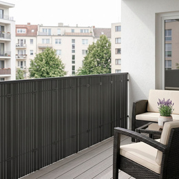 Osłona PVC maskująca 500x100 cm, profile zestaw na balkon, taras, ogrodzenie ciemnoszare