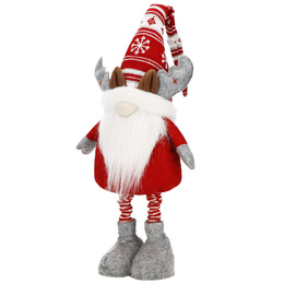 Skrzat 80 cm ozdoba świąteczna, renifer krasnal świąteczny, gnom z teleskopowymi nózkami